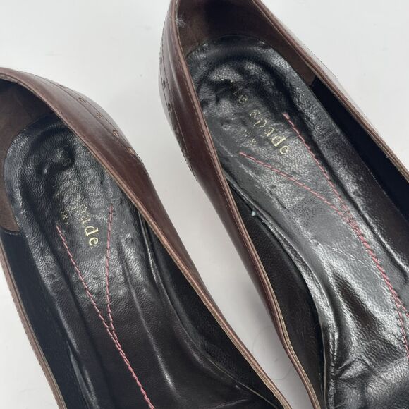 Kate Spade New York Size 6.5 Leather Fringe Tassel Loafers Brown Pink Low Heel - Picture 4 of 11